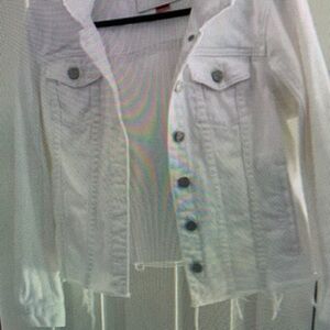 Kids White Denim Jacket